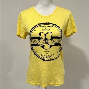 J. Crew Yellow Honolulu Graphic T-Shirt Size Small